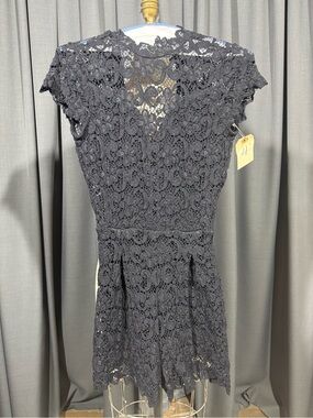 Nightcap Black Lace Short Sleeve Romper